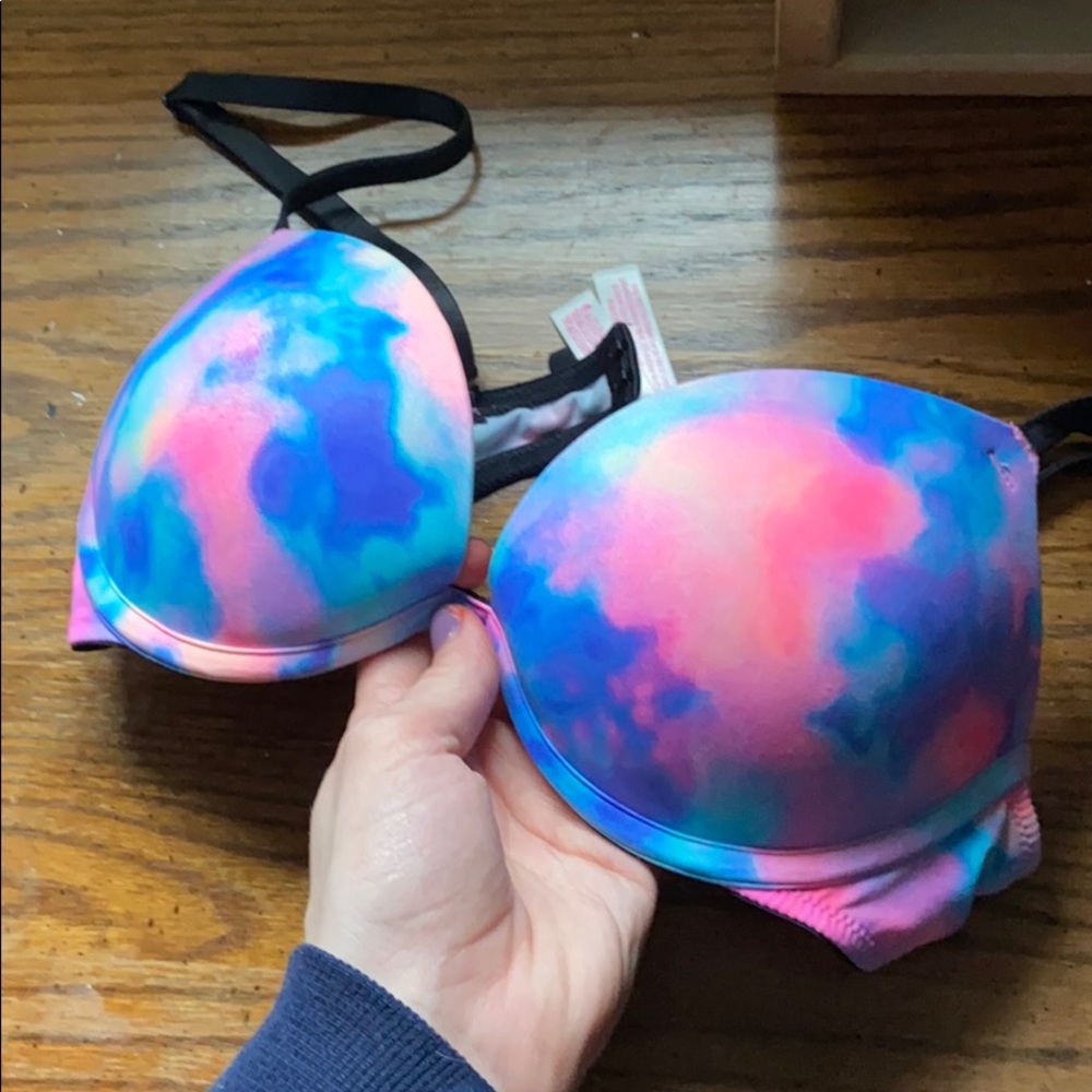Pink push up bra